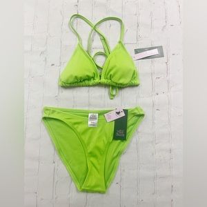 [Wild Fable] NWT neon green ribbed string bikini XS